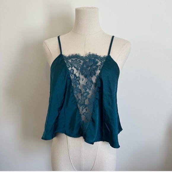 Free People Tops - Free People Teal Lace Cami Top